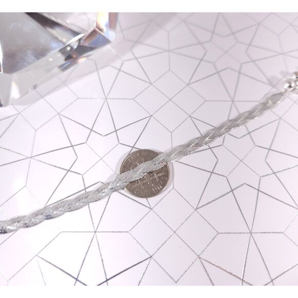 Sterling Silver Bracelet 3 Strand Braided - Picture 4 of 7